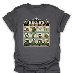 Hikers Periodic Table T Shirt Gift For Hiker
