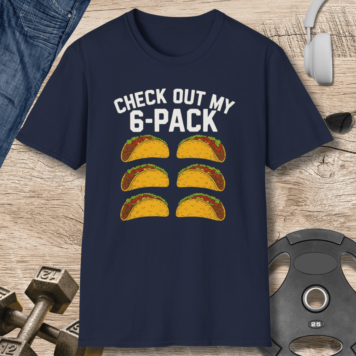 Taco 6 Pack T Shirt Gift For Fitness Lover