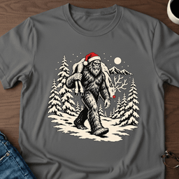 Squatch And Reindeer T Shirt Gift For Adults