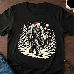 Squatch And Reindeer T Shirt Gift For Adults