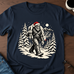 Squatch And Reindeer T Shirt Gift For Adults