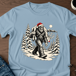 Squatch And Reindeer T Shirt Gift For Adults