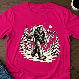 Squatch And Reindeer T Shirt Gift For Adults