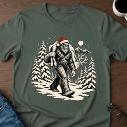 Squatch And Reindeer T Shirt Gift For Adults