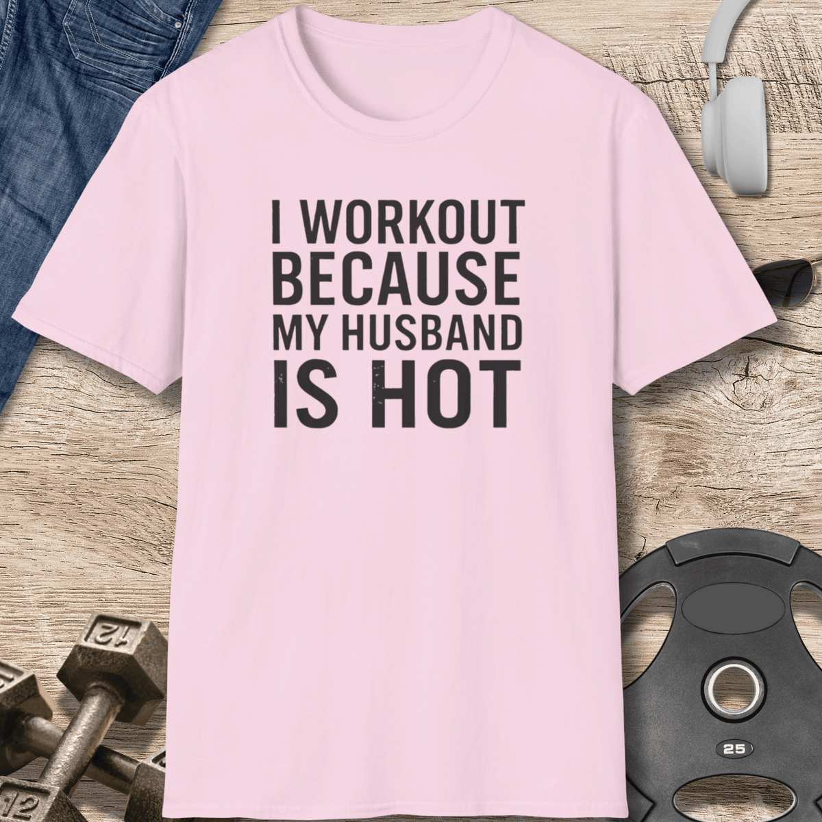 My Husband Is Hot T Shirt Gift For Fitness Lover