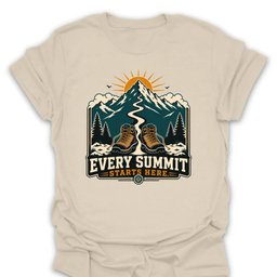Summit Starts Here T Shirt Gift For Hiker