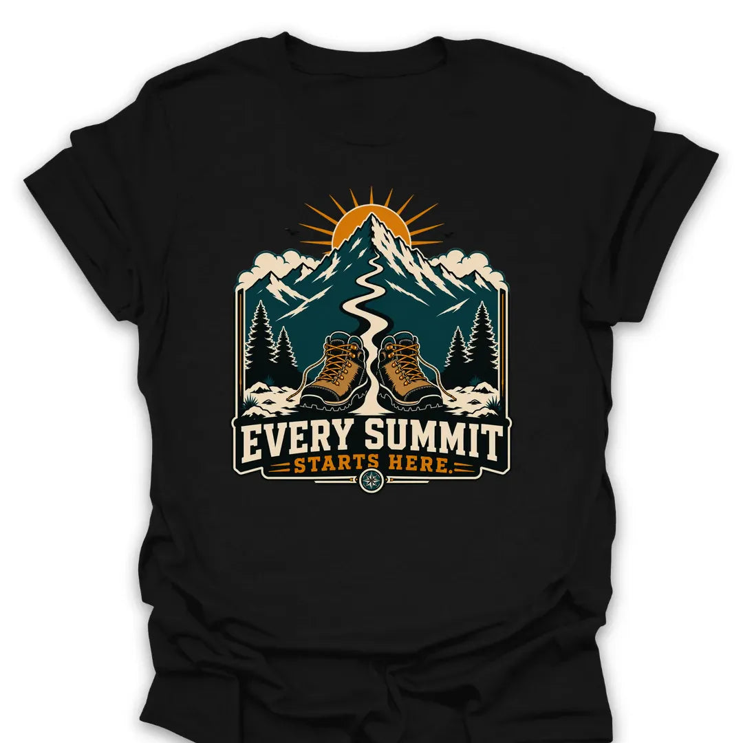 Summit Starts Here T Shirt Gift For Hiker