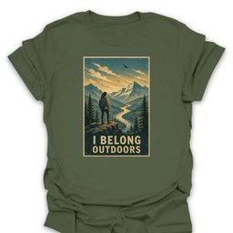 I Belong Outdoors T Shirt Gift For Hiker