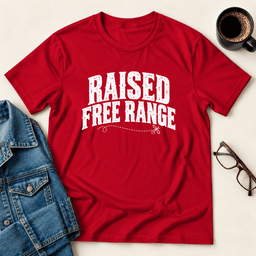 Raised Free Range T Shirt Gift For Adults