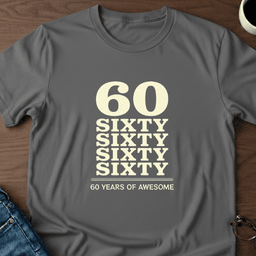 60 Years Of Awesome T Shirt Gift For Adults