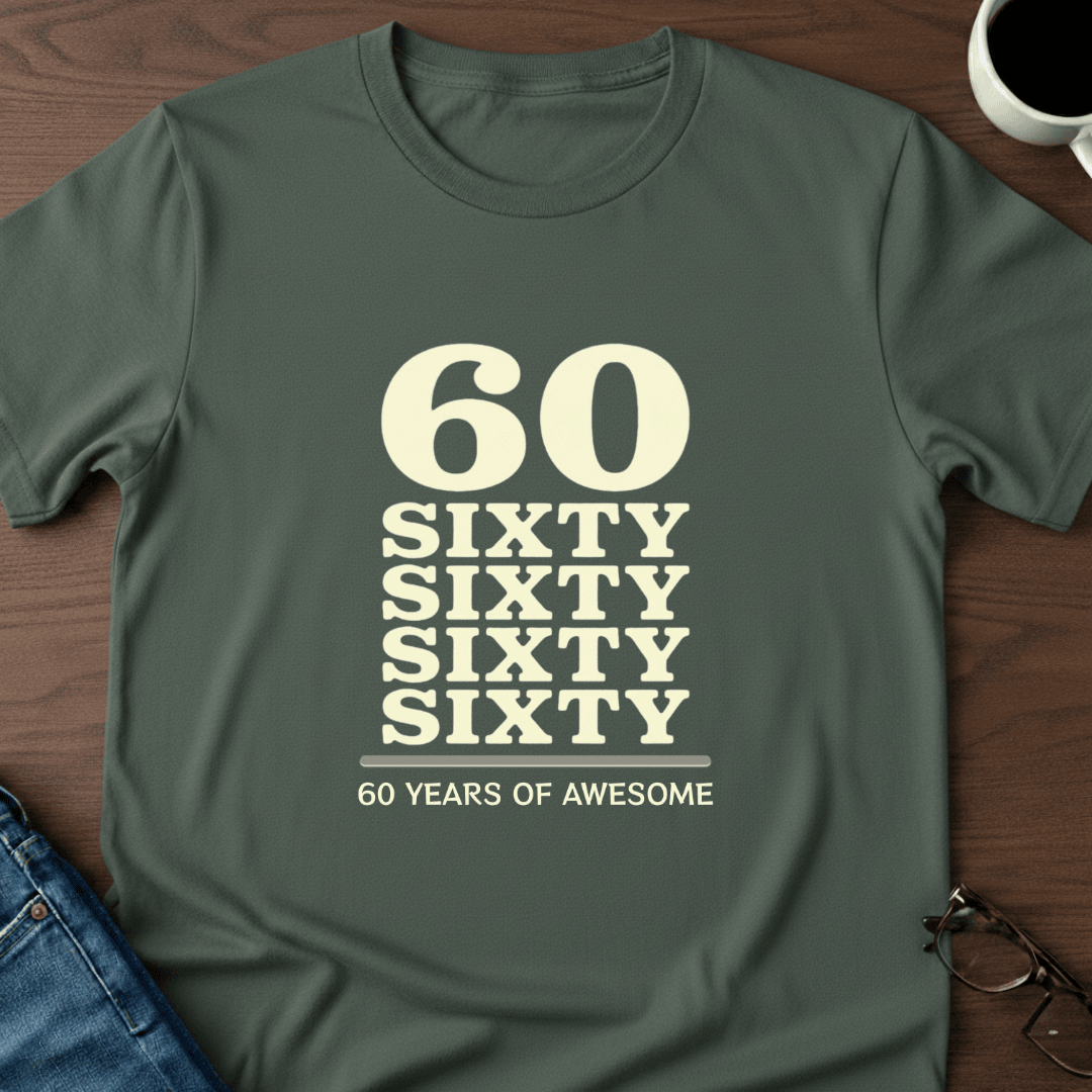60 Years Of Awesome T Shirt Gift For Adults