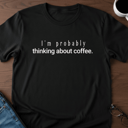 Im Probably Thinking About Coffee T Shirt Gift For Adults