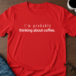 Im Probably Thinking About Coffee T Shirt Gift For Adults