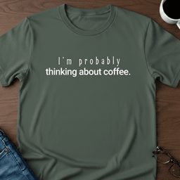 Im Probably Thinking About Coffee T Shirt Gift For Adults