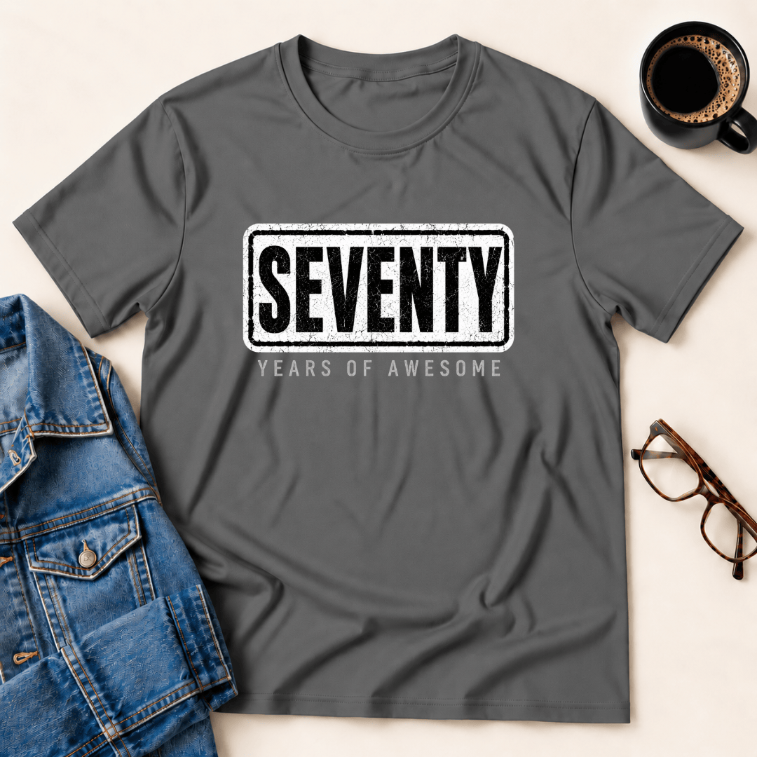 Seventy Years Of Awesome T Shirt Gift For Adults