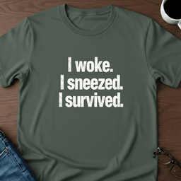 I Woke I Sneezed I Survived T Shirt Gift For Adults