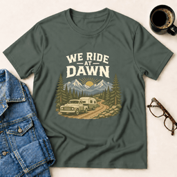We Ride At Dawn T Shirt Gift For Adults
