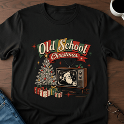 Old School Christmas T Shirt Gift For Adults