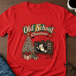 Old School Christmas T Shirt Gift For Adults