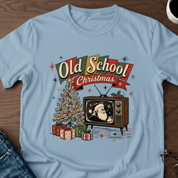 Old School Christmas T Shirt Gift For Adults