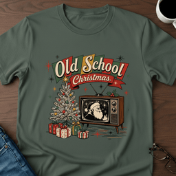 Old School Christmas T Shirt Gift For Adults
