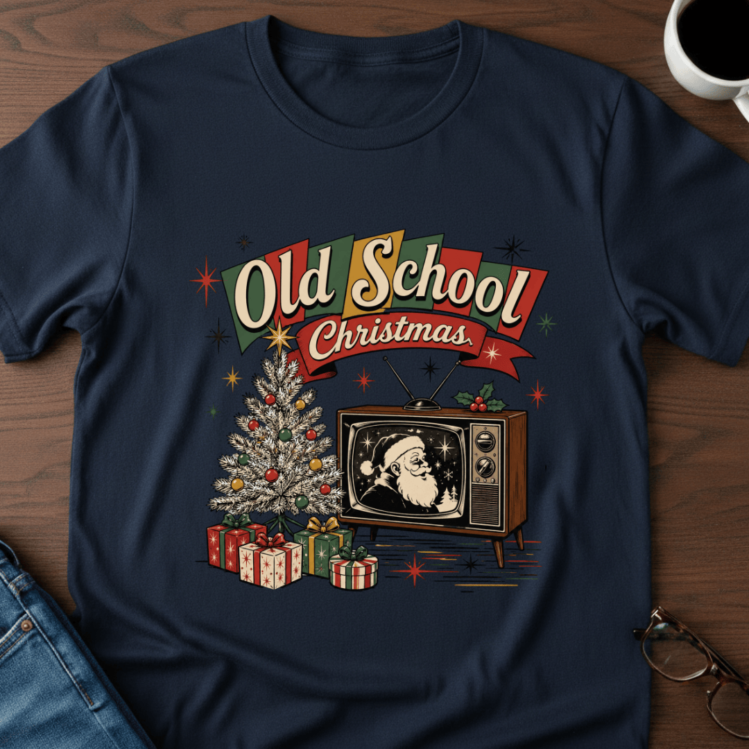 Old School Christmas T Shirt Gift For Adults