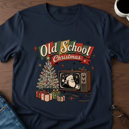 Old School Christmas T Shirt Gift For Adults