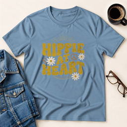 Hippie At Heart T Shirt Gift For Adults