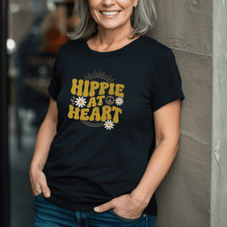 Hippie At Heart T Shirt Gift For Adults
