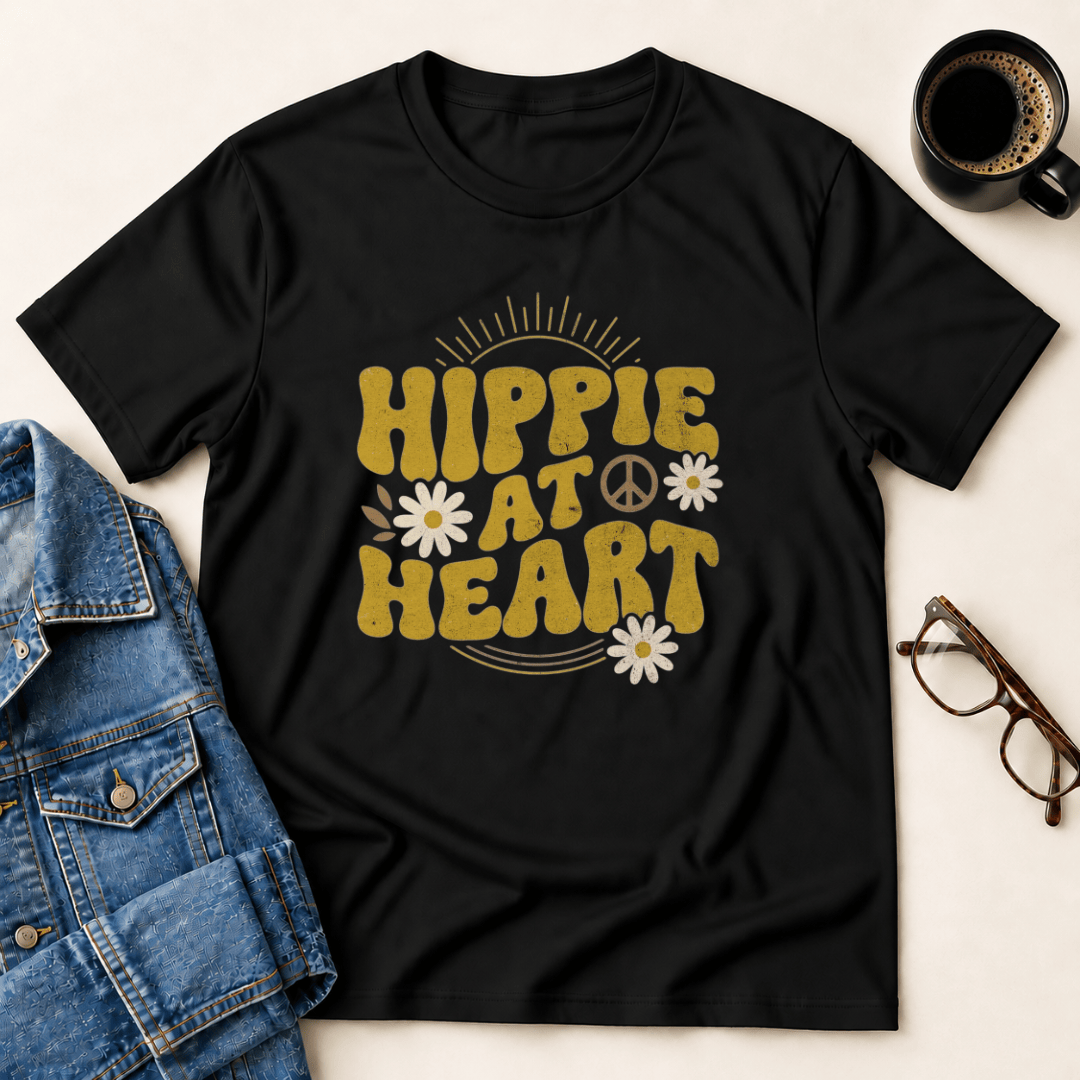 Hippie At Heart T Shirt Gift For Adults