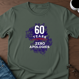 60 Years Zero Apologies T Shirt Gift For Adults