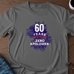 60 Years Zero Apologies T Shirt Gift For Adults
