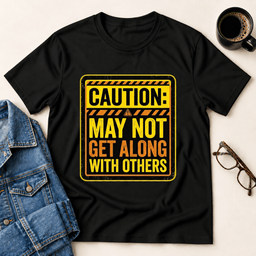 Caution May Not Get Along With Others T Shirt Gift For Adults