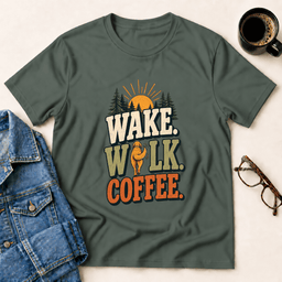 Wake Walk Coffee T Shirt Gift For Adults