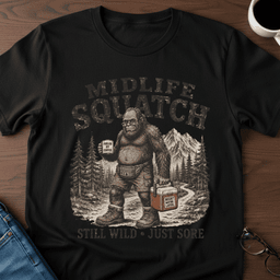 Midlife Squatch T Shirt Gift For Adults
