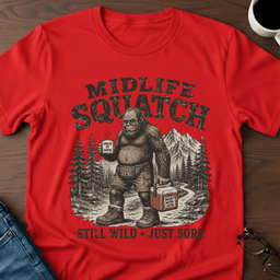 Midlife Squatch T Shirt Gift For Adults