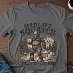 Midlife Squatch T Shirt Gift For Adults