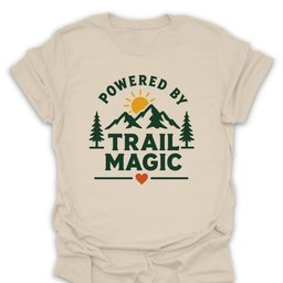 Powered By Trail Magic Mountain T Shirt Gift For Hiker