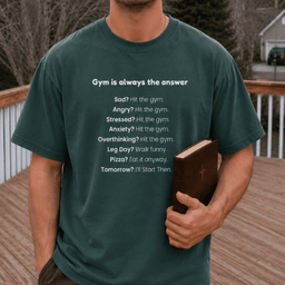 The Gym Is Always The Answer Vintage Wash T Shirt Gift For Fitness Lover