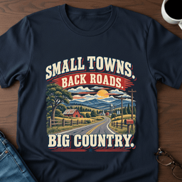 Small Towns Back Roads Big Country T Shirt Gift For Adults