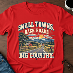 Small Towns Back Roads Big Country T Shirt Gift For Adults