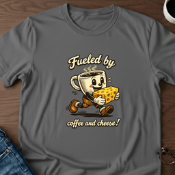Fueled By Coffee And Cheese T Shirt Gift For Adults