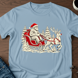 Santa Squatch And Rudolph T Shirt Gift For Adults