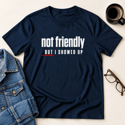 Not Friendly But I Showed Up T Shirt Gift For Adults