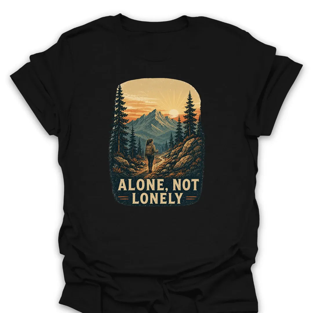 Alone Not Lonely T Shirt Gift For Hiker