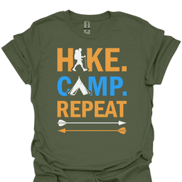 Hike Camp Repeat T Shirt Gift For Hiker