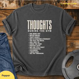 Thoughts During Gym Vintage Wash T Shirt Gift For Fitness Lover