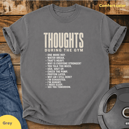 Thoughts During Gym Vintage Wash T Shirt Gift For Fitness Lover