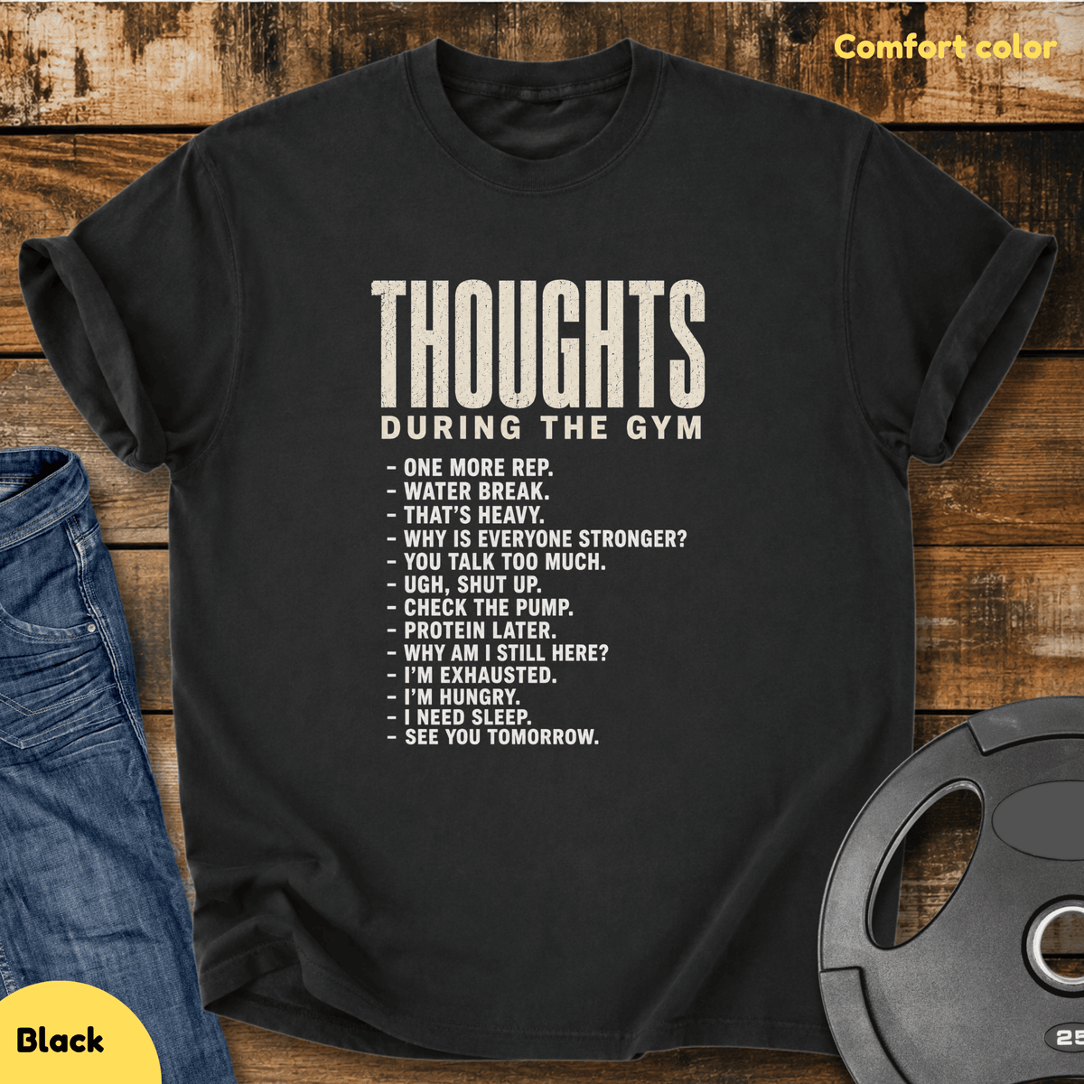 Thoughts During Gym Vintage Wash T Shirt Gift For Fitness Lover
