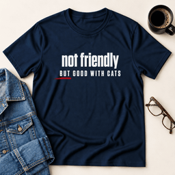 Not Friendly But Good With Cats T Shirt Gift For Adults